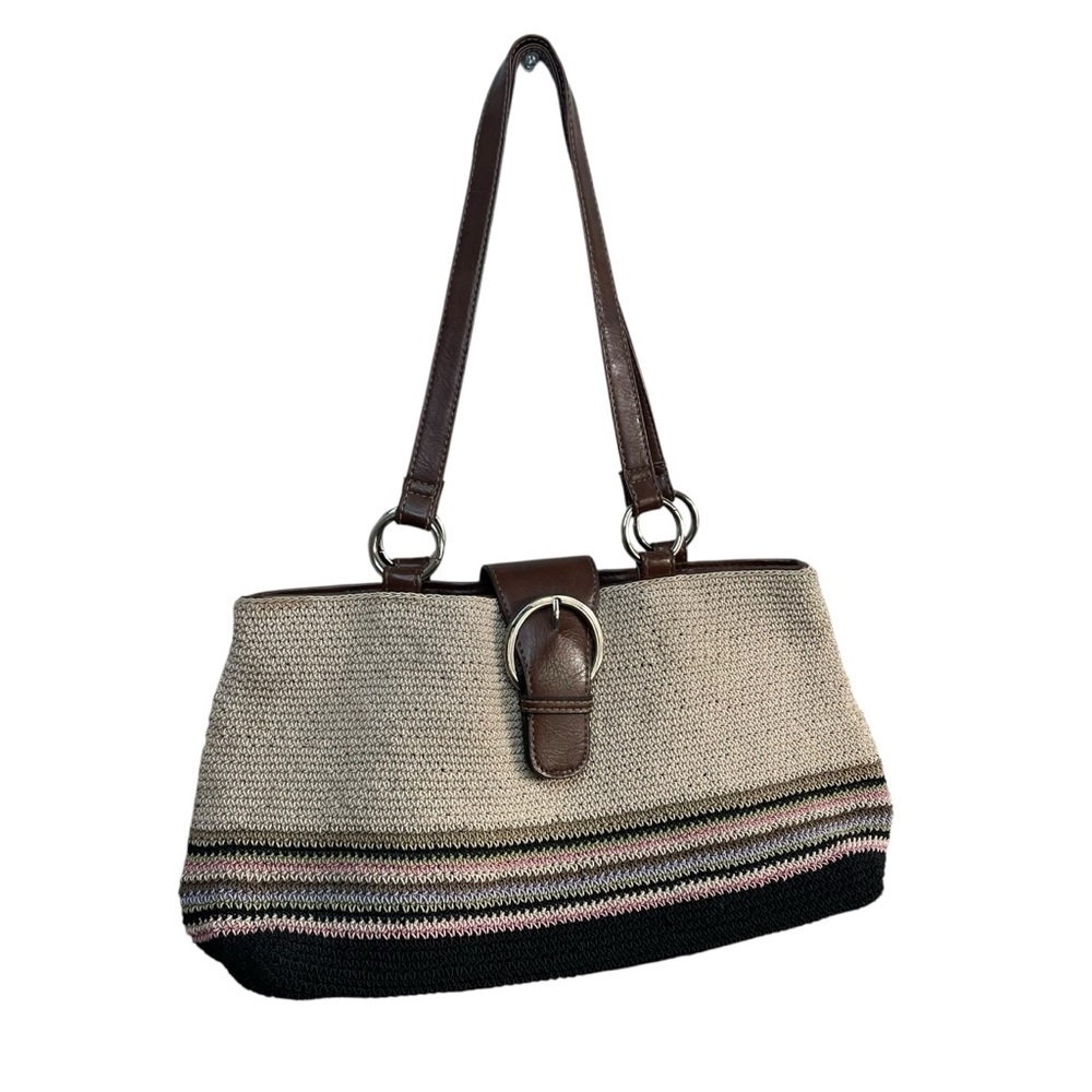 Elegant Brown and Cream Women's Crochet Summer Purse Bag